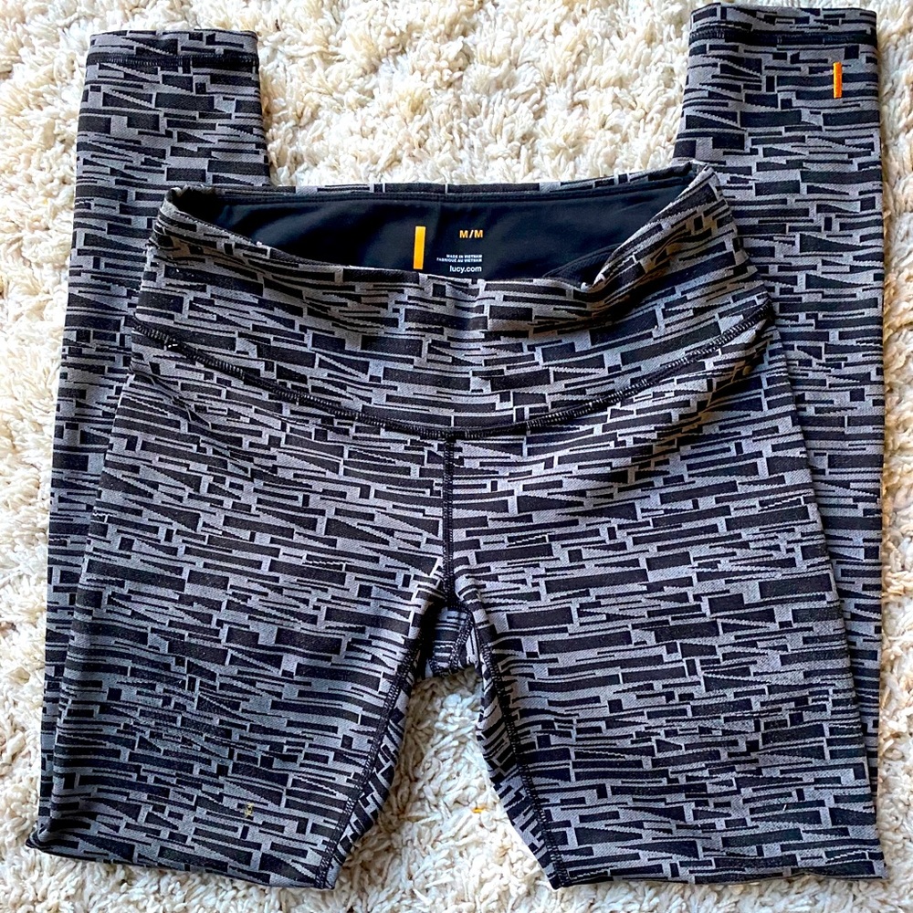 Lucy Heavy Knit Black Gray Full Length Leggings